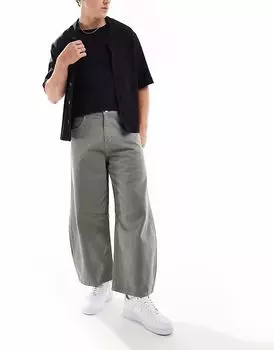 Брюки свободного кроя ASOS DESIGN серого цвета