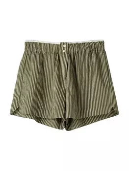 Брюки свободного кроя Bershka, оливковый