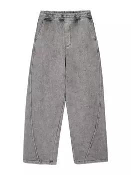 Брюки свободного кроя Bershka, серый