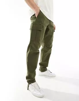 Брюки свободного кроя цвета хаки Jack & Jones
