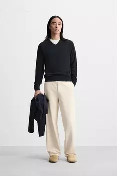 Брюки свободного кроя для спорта ZARA, экрю