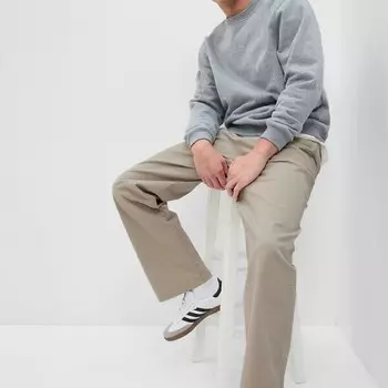 Брюки свободного кроя из эластичного хлопка Gap, серый