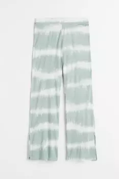 Брюки свободного кроя из джерси H&M Tie-dye, светло-бирюзовый