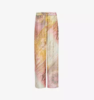 Брюки свободного кроя из сального шелка Zimmermann, мультиколор