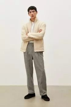 Брюки свободного кроя из смесовой шерсти H&M