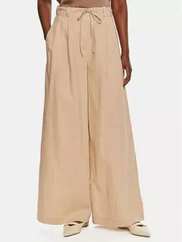 Брюки свободного кроя из ткани Vicolo, бежевый