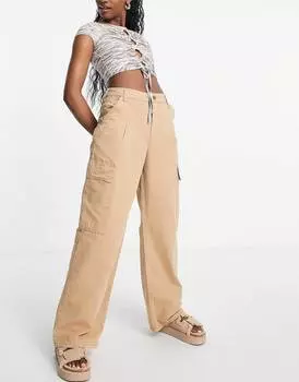 Брюки свободного кроя карго ASOS DESIGN с камнем