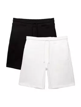 Брюки свободного кроя Pull&Bear, черный/белый