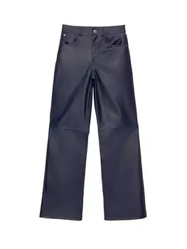 Брюки свободного кроя Pull&Bear, темно-синий