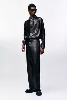 Брюки свободного кроя с пайетками H&M, черный