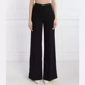 Брюки свободного кроя с поясом Elisabetta Franchi, черный