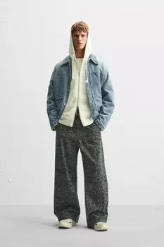 Брюки свободного кроя с животным принтом ZARA, цвет leopard