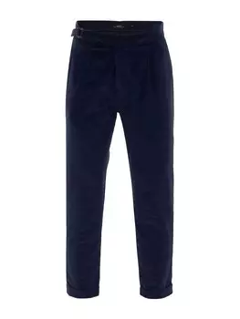 Брюки свободного кроя со складкой спереди Antioch, темно-синий