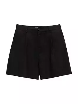 Брюки свободного кроя со складкой спереди Pull&Bear, черный