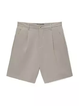 Брюки свободного кроя со складкой спереди Pull&Bear, серо-коричневый