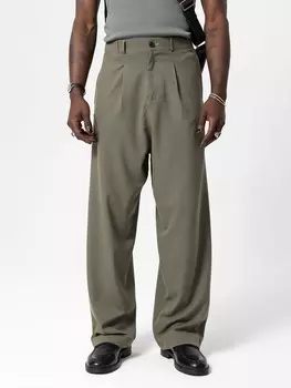 Брюки свободного кроя со складкой спереди VAMOS CLO Columbia, хаки