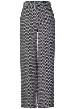 Брюки свободного кроя STREET ONE, черный/белый