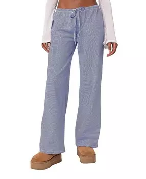 Брюки свободного кроя в полоску Edikted Olivia, синий