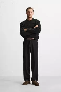 Брюки свободного кроя ZARA, черный