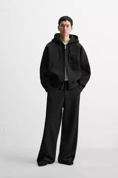 Брюки свободного кроя ZARA, черный