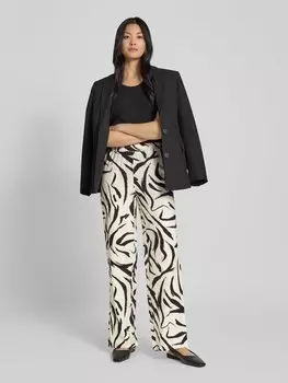 Брюки свободного покроя из ткани с фактурным рисунком, модель «CLO» Vila, кремовый