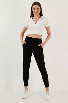 Брюки свободного покроя с карманами и эластичным поясом 5865026 Lela