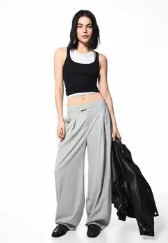 Брюки TAILORED BALLOON Bershka, цвет Mottled Dark Grey