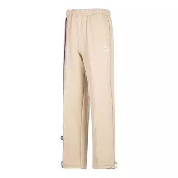 Брюки team badge straight-leg pants 'beige' Puma, бежевый