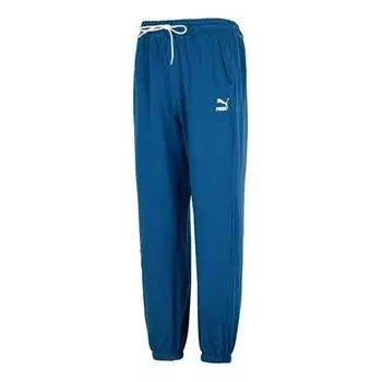 Брюки team badge sweatpants tr logo pants 'blue' Puma, синий