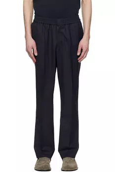 Брюки темно-синего цвета с эластичной талией AMI Paris