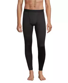 Брюки термобелья Big & Tall Stretch Thermaskin, базовый слой Lands' End, черный
