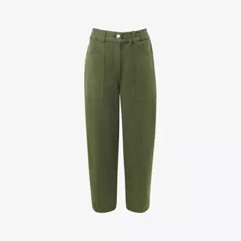 Брюки Tessa прямого кроя с высокой посадкой из эластичного хлопка Whistles, хаки