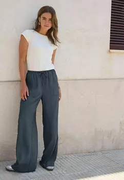 Брюки TEXTURED WIDE LEG Next, темно-синий