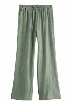 Брюки TEXTURED WIDE LEG Next, зеленый