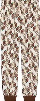 Брюки The North Face x Gucci Web Print Technical Jersey Jogging Pants Ivory/Brown, слоновая кость