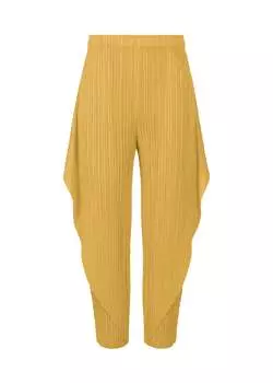Брюки thicker bottoms 1 Pleats Please Issey Miyake, охра