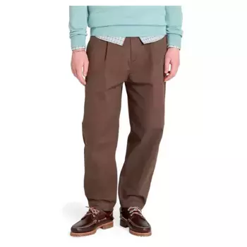 Брюки Timberland Claremont Washed Peached Twill Pleated, коричневый