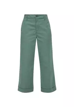 Брюки тканевые, длина 7/8, завышенная талия, женские s.Oliver, цвет Blue Green