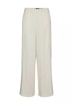 Брюки тканевые, из льна, застегиваются на крючки, женские VERO MODA, цвет Oatmeal
