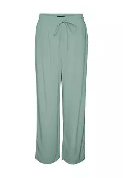 Брюки тканевые, на кулиске, свободные, женские VERO MODA, цвет Silt Green