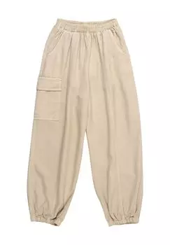 Брюки тканевые, пояс на резинке, карман на штанинах, детские Manguun, цвет Buttercream