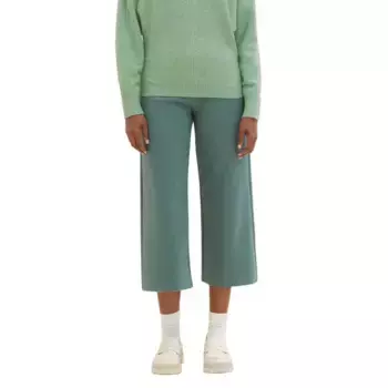 Брюки Tom Tailor 1039450 Cosy Rib Culotte, зеленый