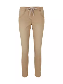 Брюки Tom Tailor Tapered Relaxed Stoffhose Stretch Tunnelzug Denim Jeans, коричневый