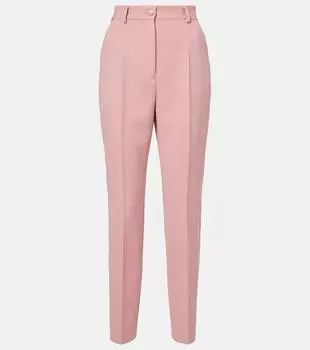 Брюки тонкие из чистой шерсти Dolce&Gabbana, Rosa Polvere Scuro