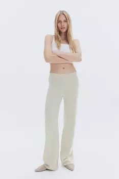 Брюки тонкой вязки H&M, бежевый