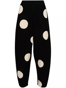 Брюки тонкой вязки в горох Stella McCartney, черный