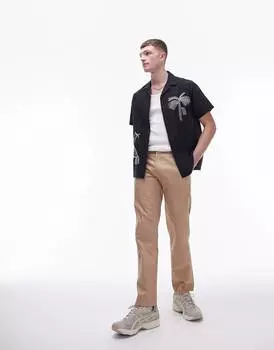 Брюки Topman Cotton, серо-бежевый
