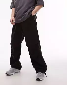 Брюки Topman из саржи с потертостями черного цвета