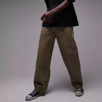 Брюки Topman Relaxed With Elasticated Waist, темный серо-бежевый