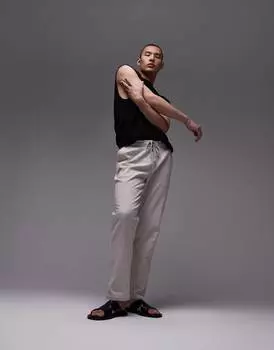 Брюки Topman Straight Leg Textured, серый